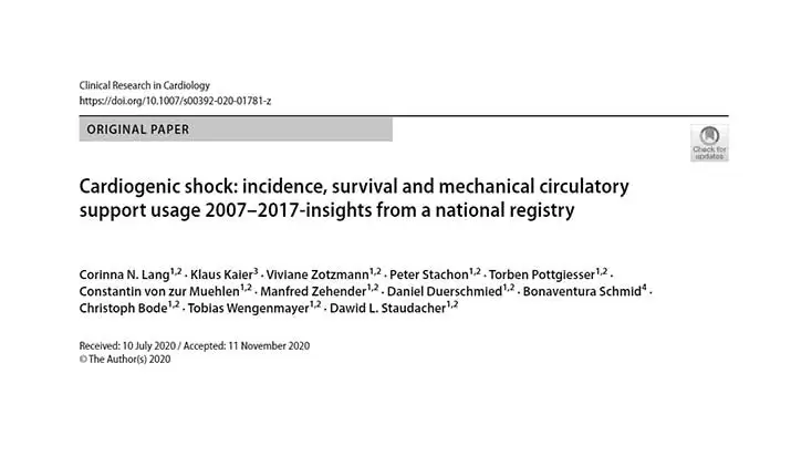 Kardiogener Schock &amp; MCS Unterstützung: 2007 - 2017 – Einblicke in ein nationales Register
