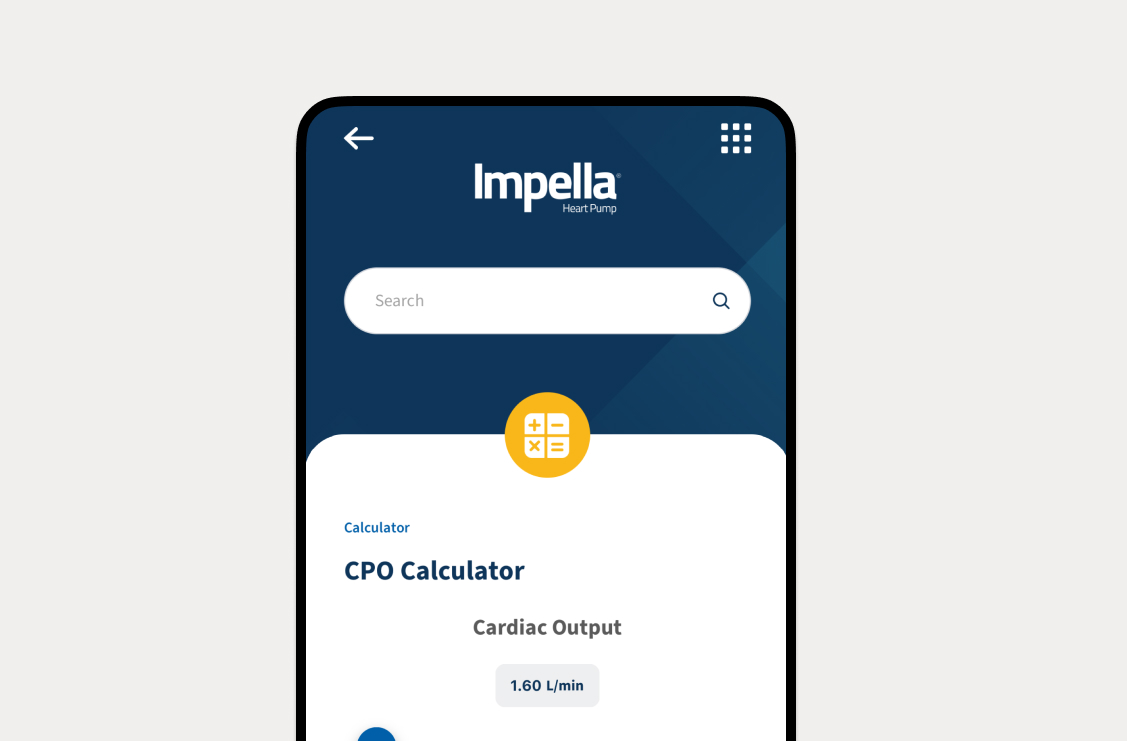 Phone showing the CPO calculator on the Impella App